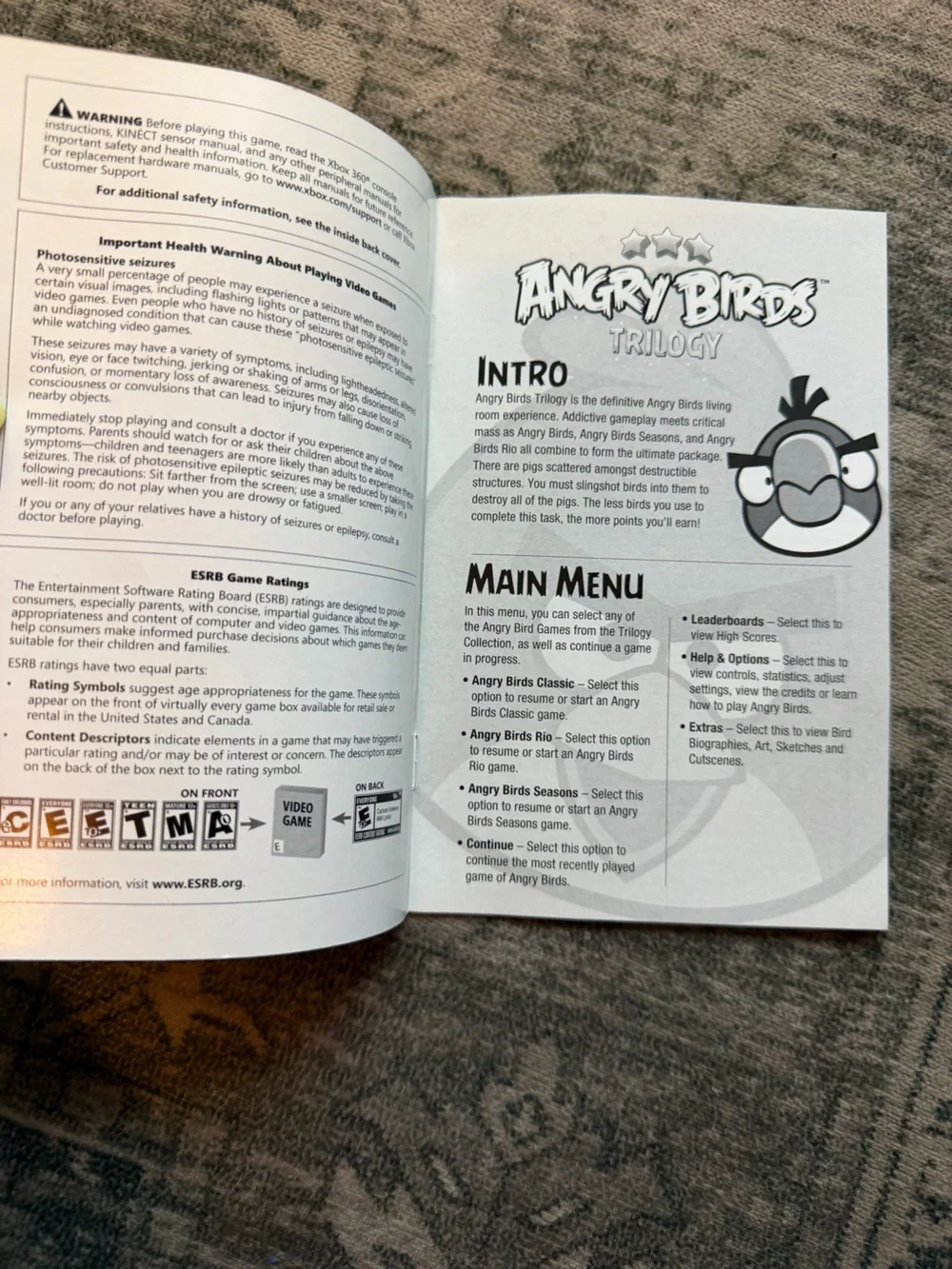Angry Birds Trilogy for the Xbox 360 console